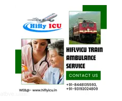 Complete Medical Intensive Care Train Ambulance Service in Dibrugarh by Hiflyicu